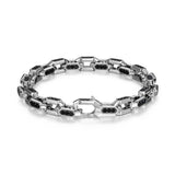 Links Gunmetal Rhodium Finish Sterling Silver Bracelet - UB0055