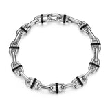 Links Gunmetal Rhodium Finish Sterling Silver Bracelet - UB0056