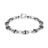 Links Gunmetal Rhodium Finish Sterling Silver Bracelet - UB0056