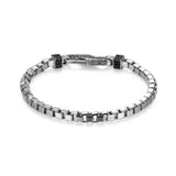 Links Gunmetal Rhodium Finish Sterling Silver Bracelet - UB0057