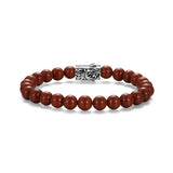 Crimson Rhodium Finish Steel & Sterling Silver Bracelet - UB0070