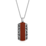 Crimson Rhodium Finish Sterling Silver Necklace - UN0070