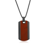 Crimson Gunmetal Finish Sterling Silver Necklace - UN0074