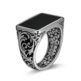 Chisel Rhodium Finish Sterling Silver Ring - UR0045