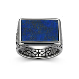 Chisel Rhodium Finish Sterling Silver Ring - UR0046