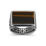 Chisel Rhodium Finish Sterling Silver Ring - UR0047