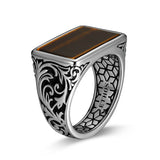 Chisel Rhodium Finish Sterling Silver Ring - UR0047