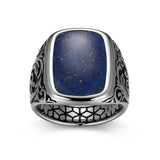 Chisel Rhodium Finish Sterling Silver Ring - UR0048