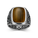 Chisel Rhodium Finish Sterling Silver Ring - UR0049