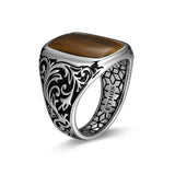 Chisel Rhodium Finish Sterling Silver Ring - UR0049