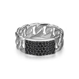 Links Gunmetal Rhodium Finish Sterling Silver Ring - UR0052