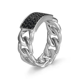 Links Gunmetal Rhodium Finish Sterling Silver Ring - UR0052