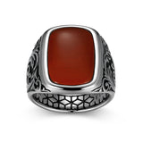 Crimson Rhodium Finish Sterling Silver Ring - UR0070