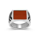 Crimson Rhodium Finish Sterling Silver Ring - UR0072